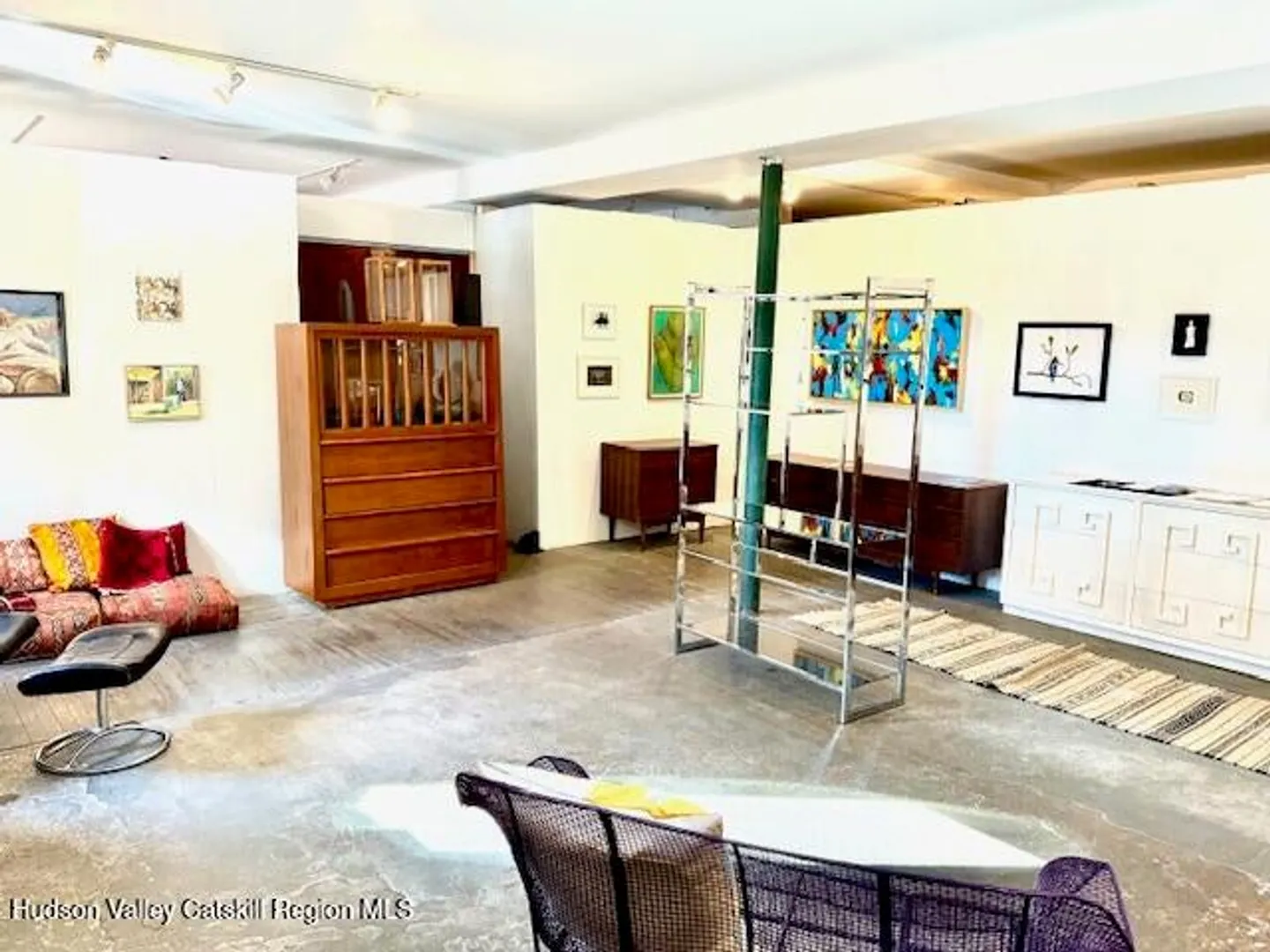 Commercial gallery interior with multiple display zones